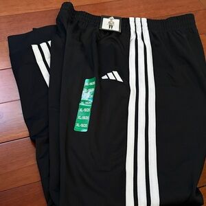 adidas Kids Black Joggers with White Stripes